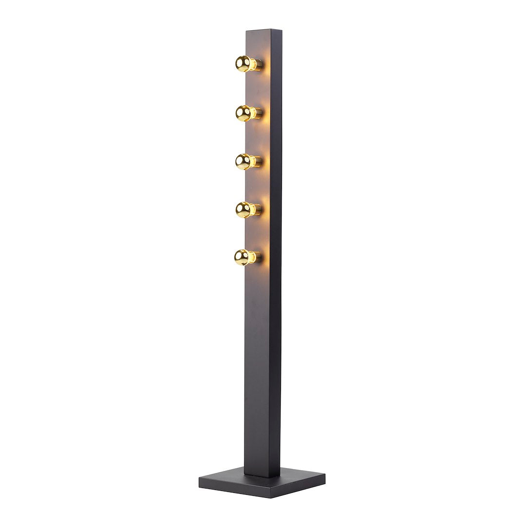 Stehleuchte PHOENIX Schwarz & Gold – Stahl (5x E14) - Milagro