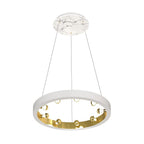 Pendelleuchte CASSIOPEIA Weiß & Gold Marmor (9x E14) - Milagro