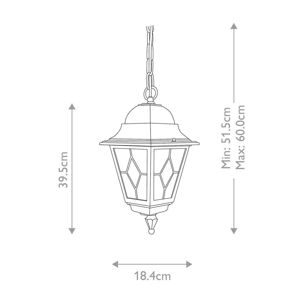 Außen-Pendelleuchte Norfolk (schwarz) 1x - Elstead Lighting