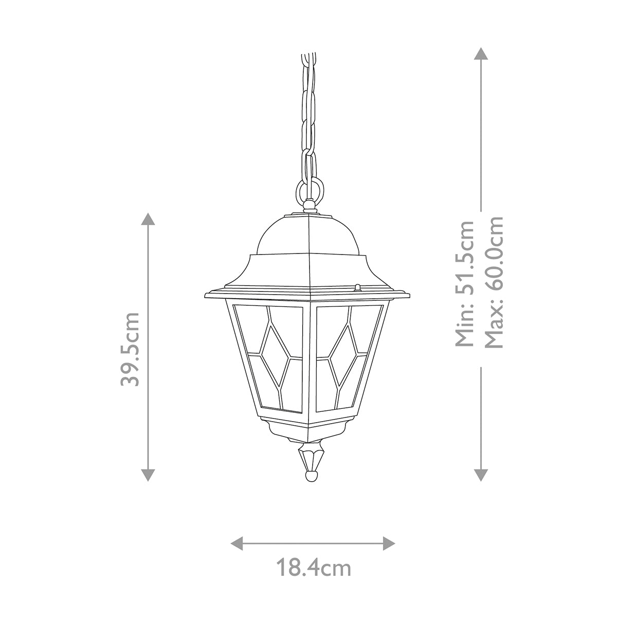 Außen-Pendelleuchte Norfolk (schwarz) 1x - Elstead Lighting