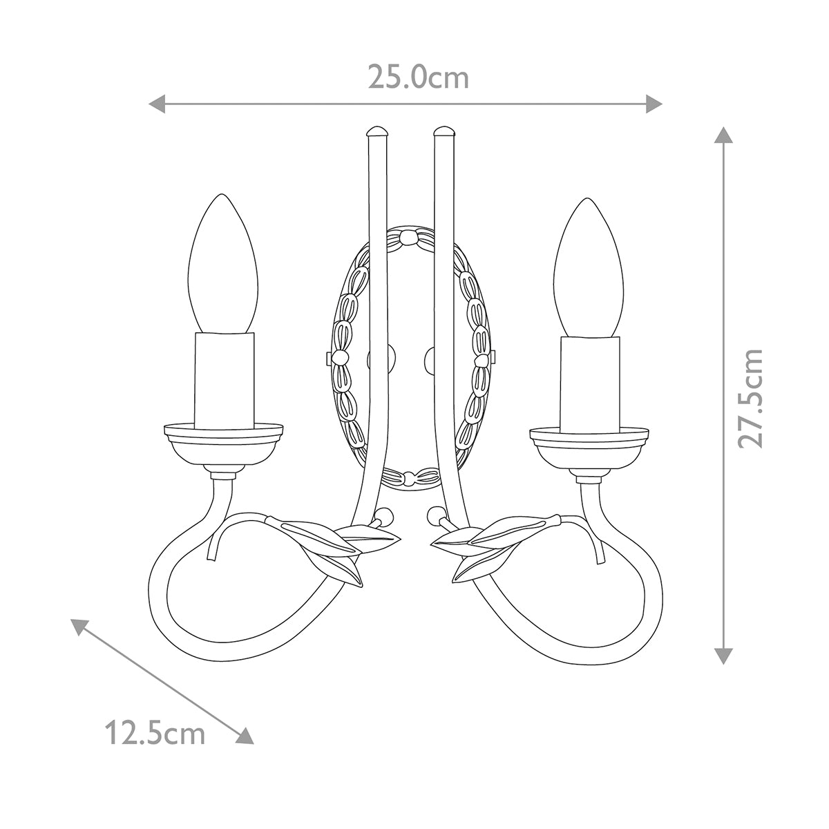 Wandleuchte Olivia (schwarz) 2x - Elstead Lighting
