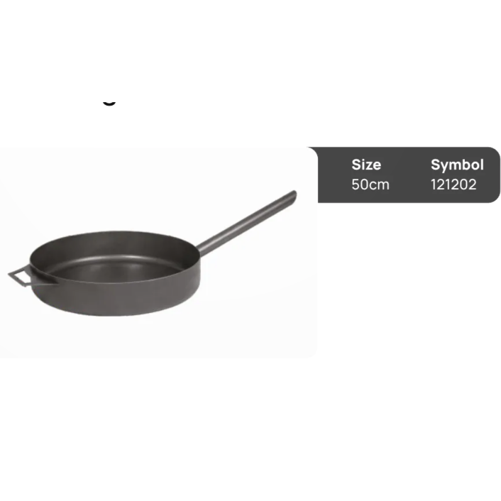 Pfanne aus natürlichem Stahl 50cm mit einem langen Griff
