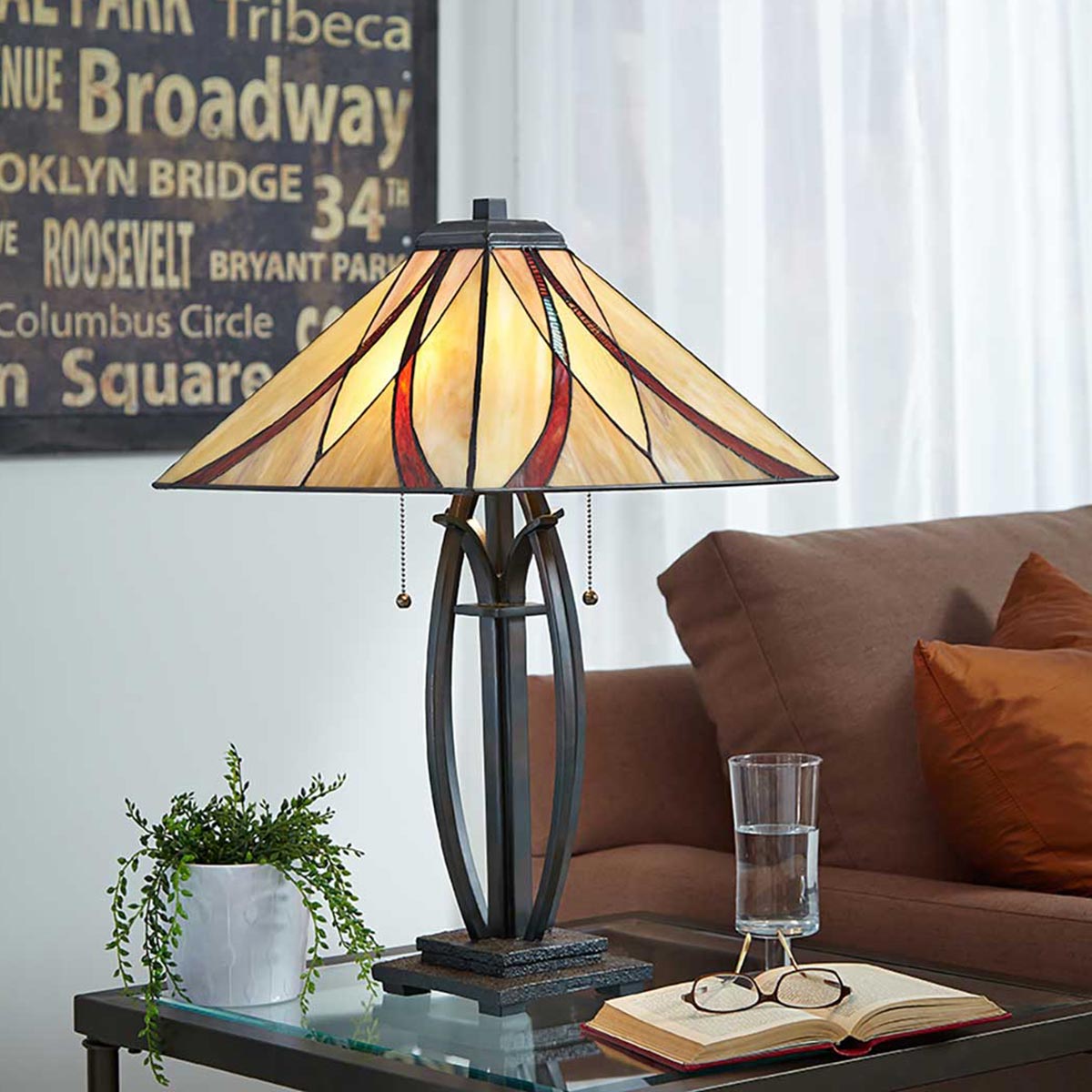 Tischleuchte Asheville (bronzefarben) 2x - Elstead Lighting