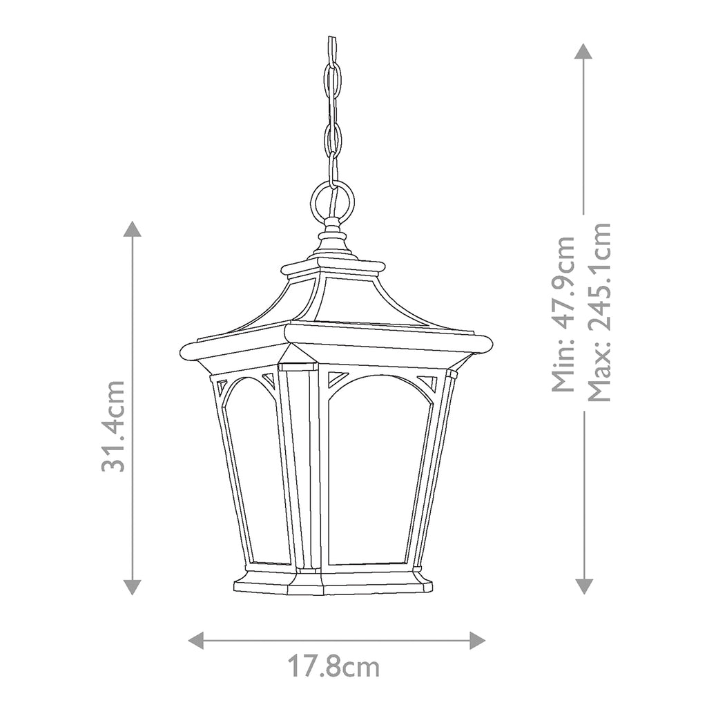 Außen-Pendelleuchte Bedford (schwarz) 1x - Elstead Lighting