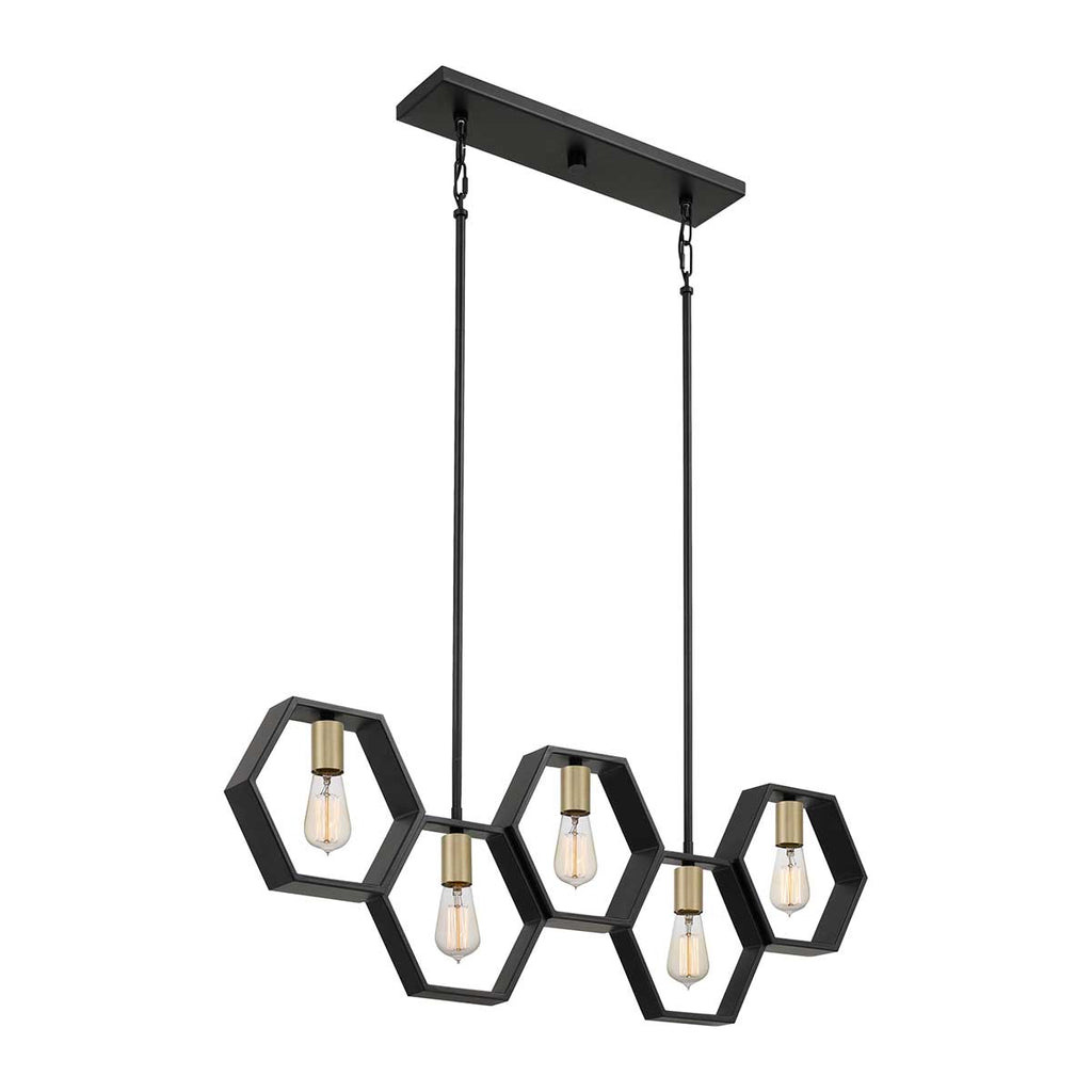 Pendelleuchte Bismarck (schwarz) 5x - Elstead Lighting