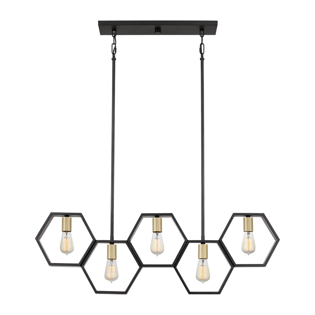 Pendelleuchte Bismarck (schwarz) 5x - Elstead Lighting