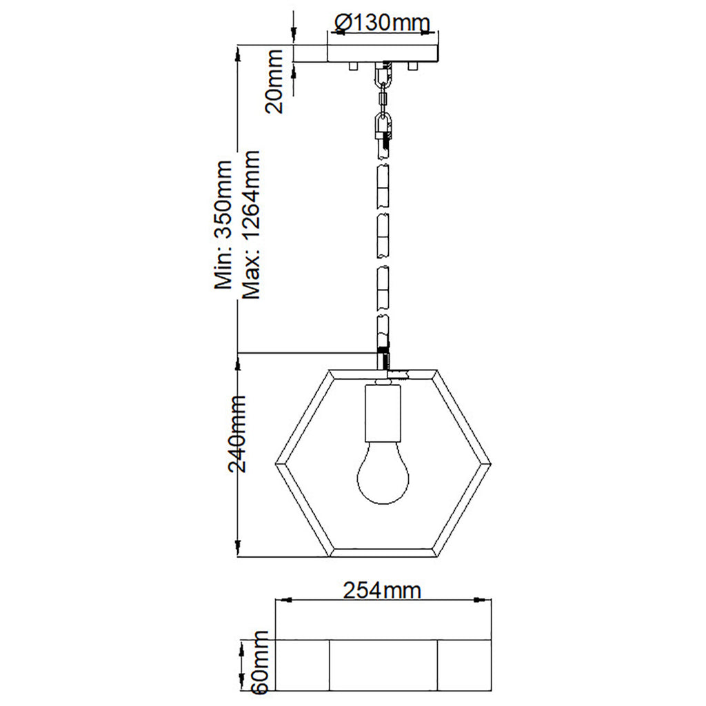 Pendelleuchte Bismarck (schwarz) 1x - Elstead Lighting