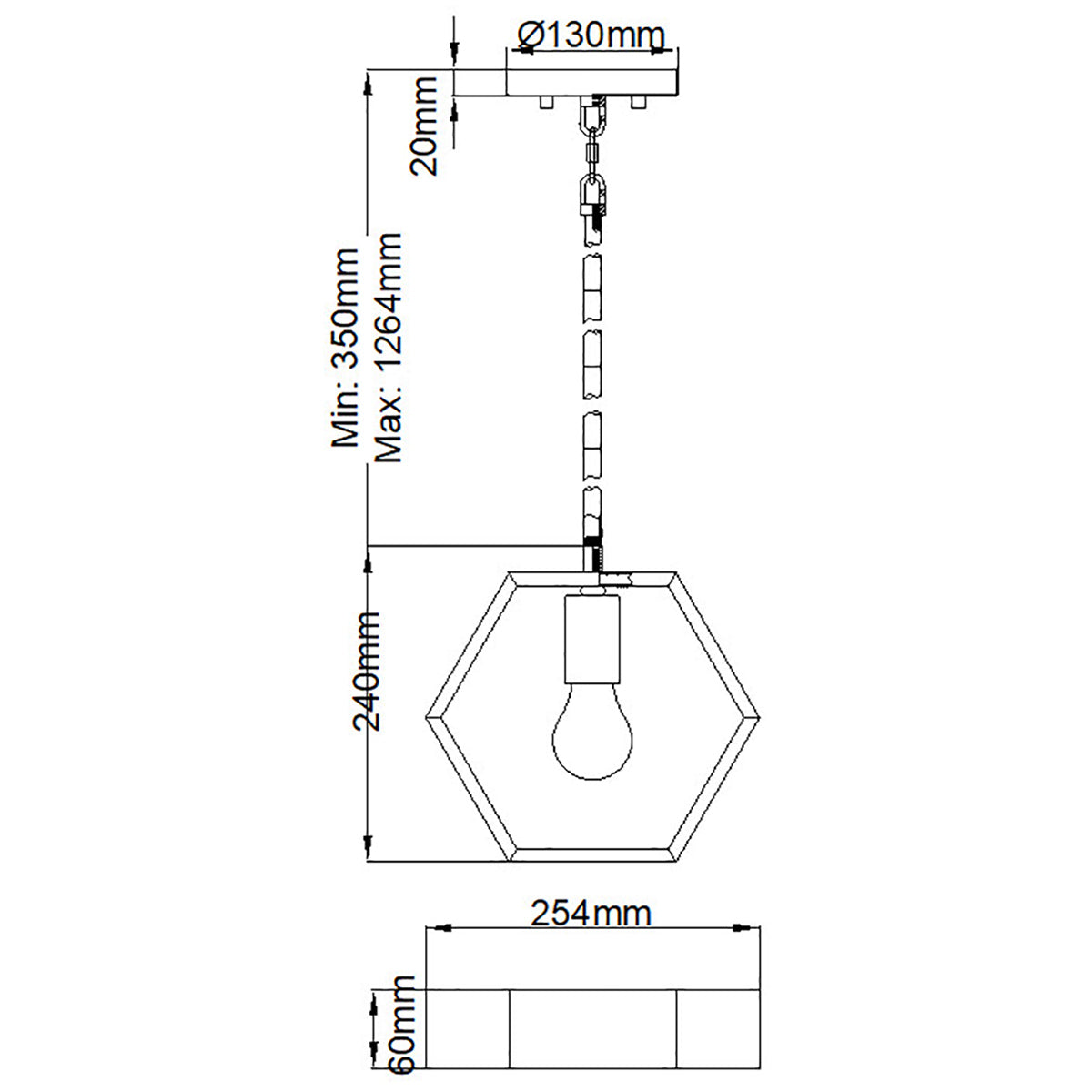 Pendelleuchte Bismarck (schwarz) 1x - Elstead Lighting