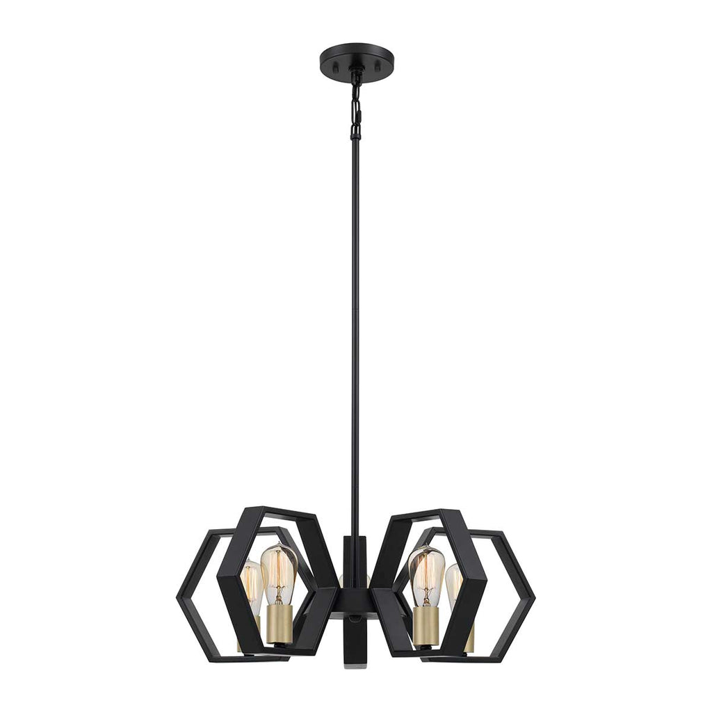 Pendelleuchte Bismarck (schwarz) 5x - Elstead Lighting