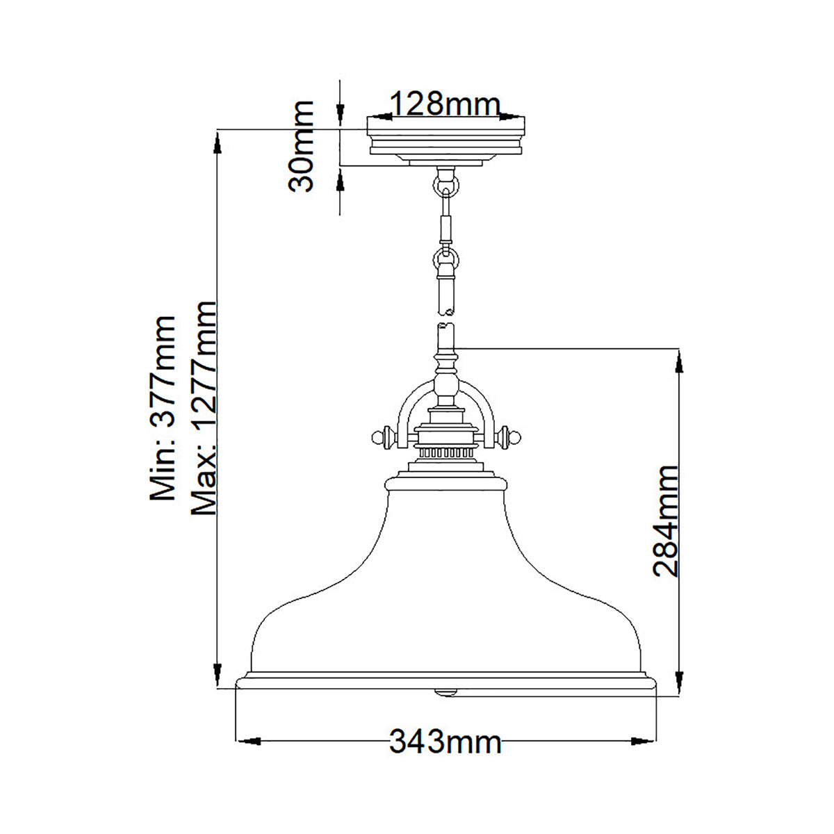 Pendelleuchte Emery (silberfarben) 1x - Elstead Lighting
