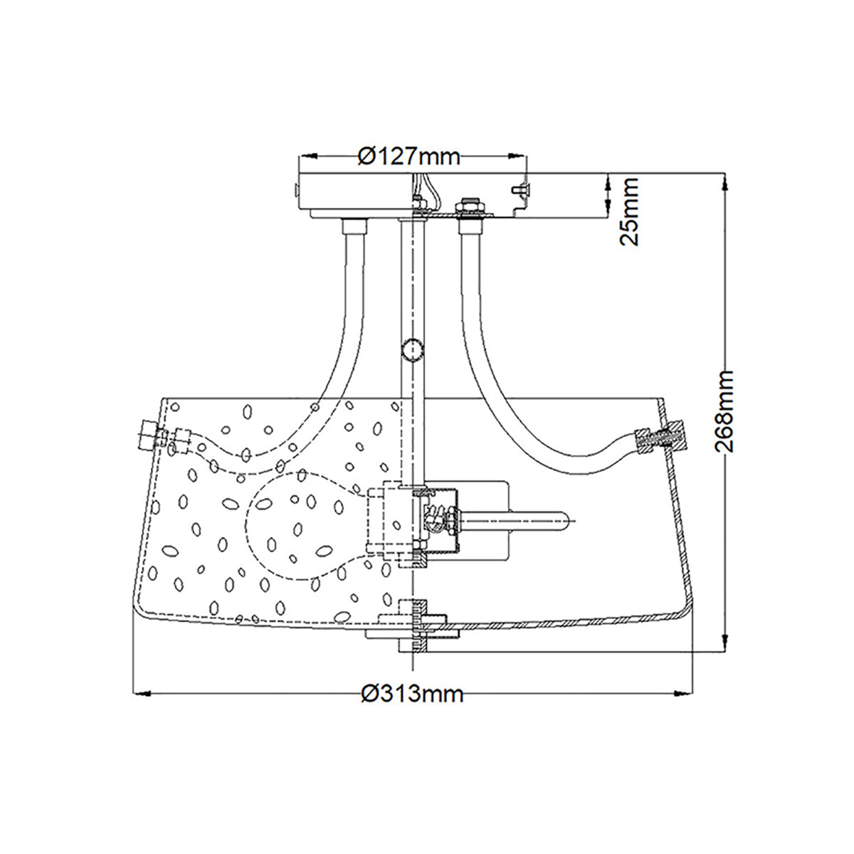 Deckenleuchte Hollister (Nickel) 2x - Elstead Lighting