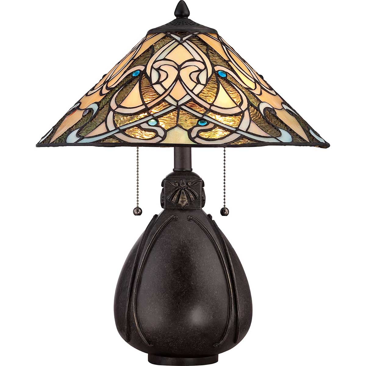Tischleuchte India (bronzefarben) 2x - Elstead Lighting