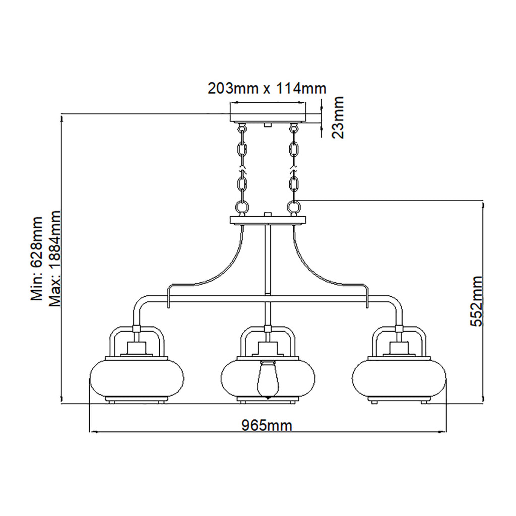 Pendelleuchte Trilogy (Nickel) 3x - Elstead Lighting