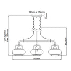 Pendelleuchte Trilogy (Nickel) 3x - Elstead Lighting