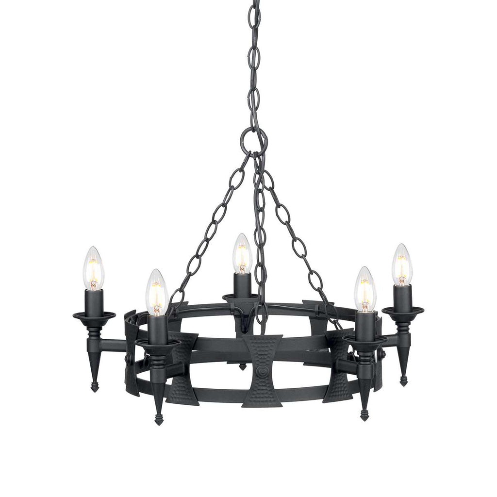 Pendelleuchte Saxon (schwarz) 5x - Elstead Lighting