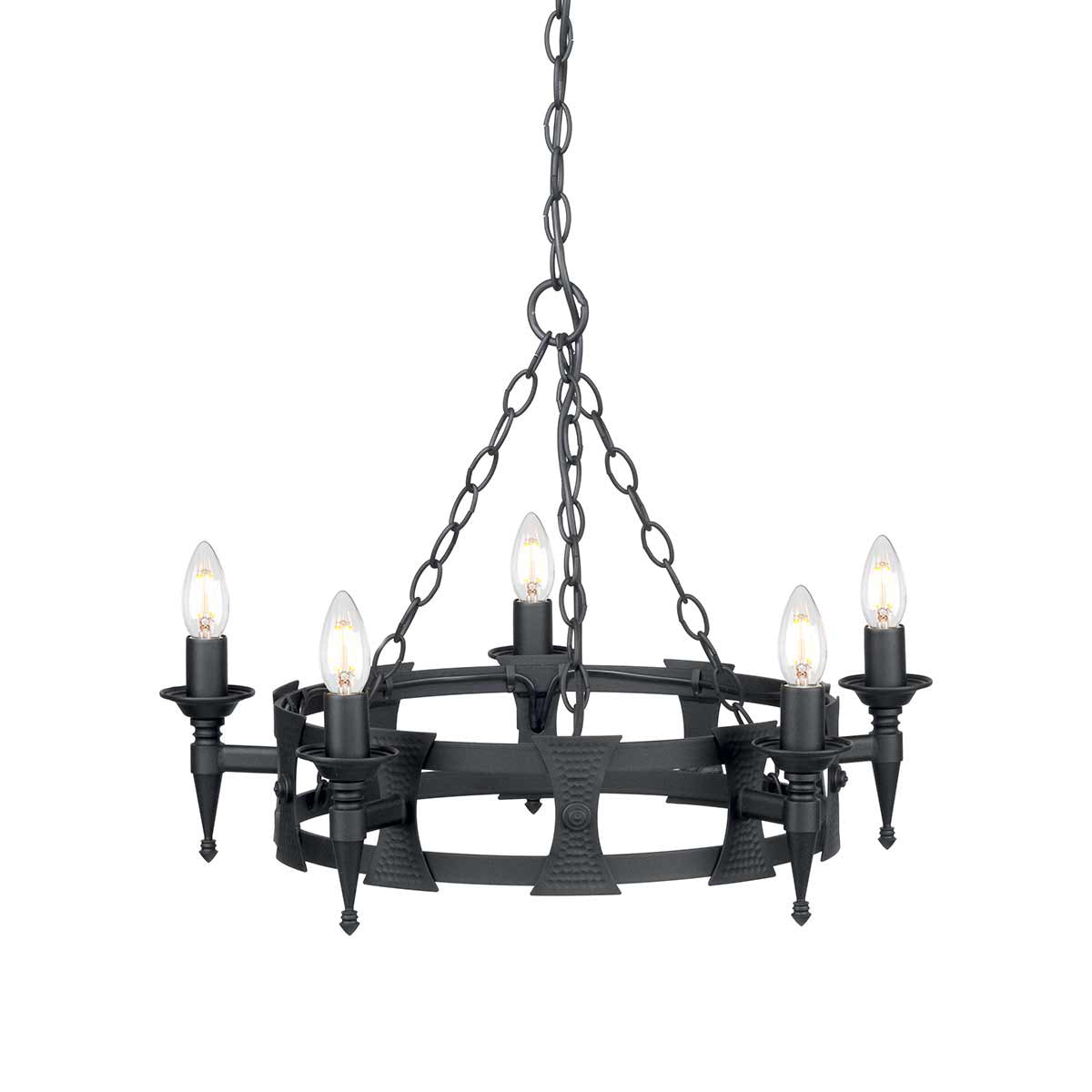 Pendelleuchte Saxon (schwarz) 5x - Elstead Lighting