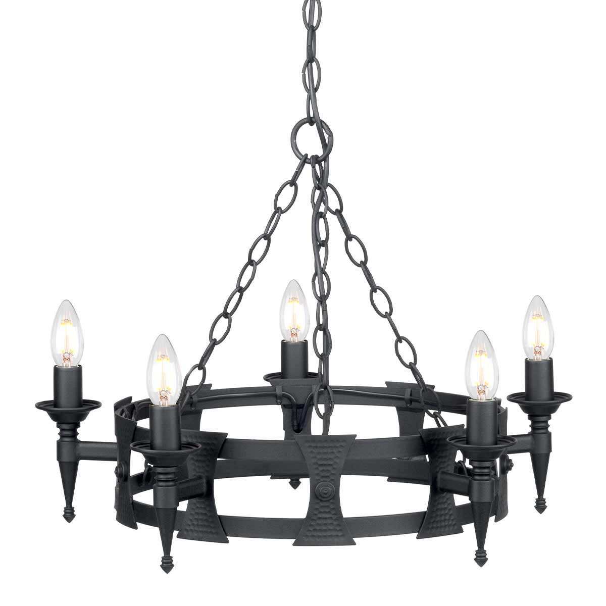 Pendelleuchte Saxon (schwarz) 5x - Elstead Lighting