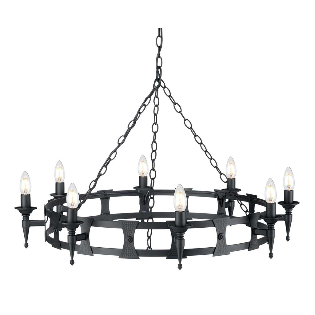 Pendelleuchte Saxon (schwarz) 8x - Elstead Lighting