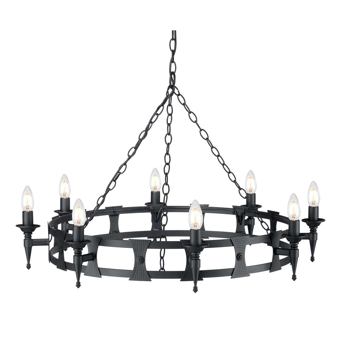 Pendelleuchte Saxon (schwarz) 8x - Elstead Lighting