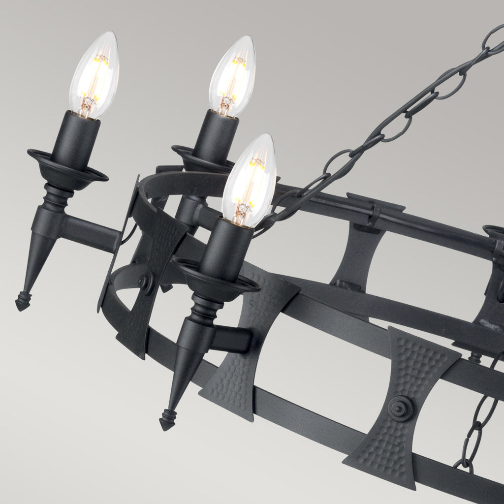 Pendelleuchte Saxon (schwarz) 8x - Elstead Lighting