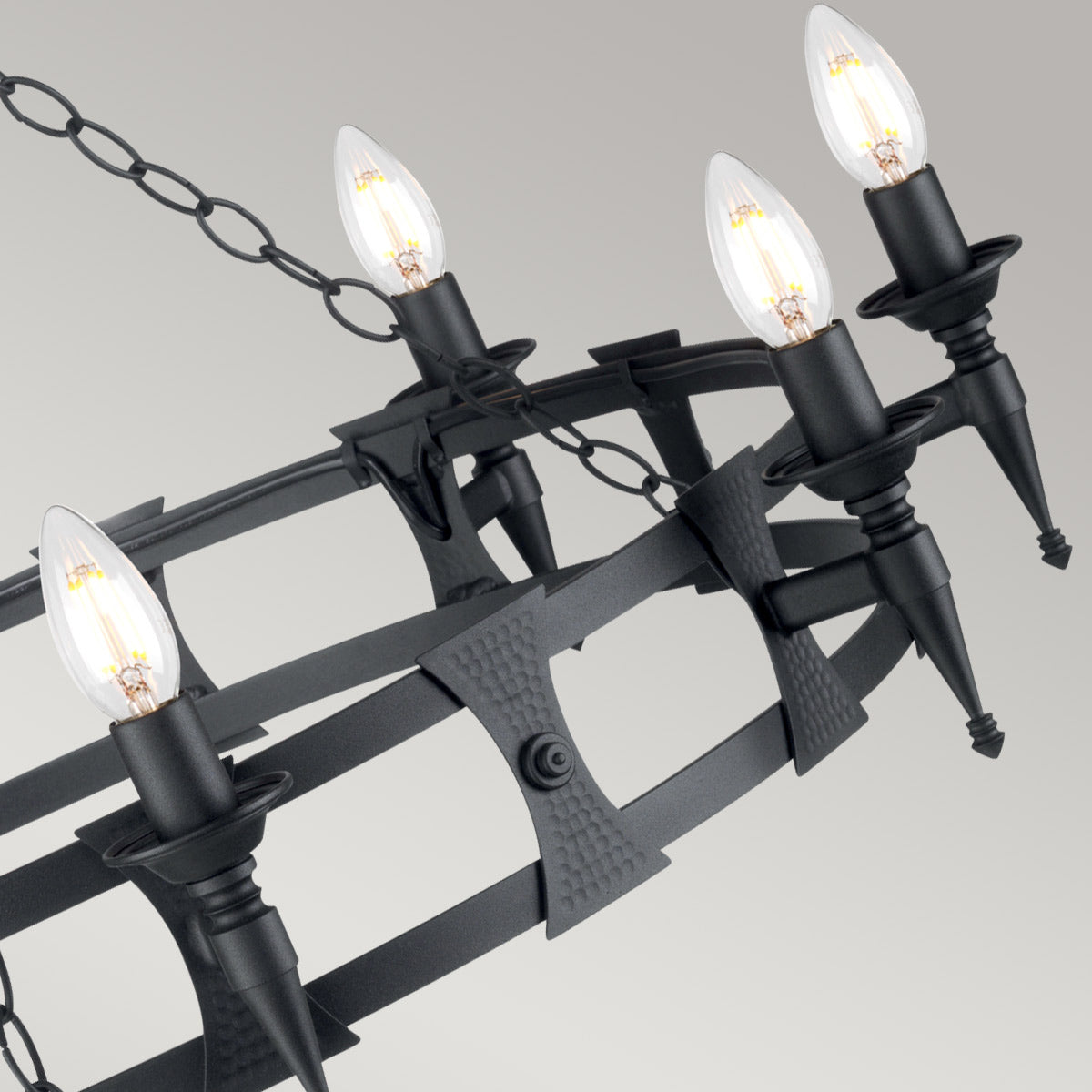 Pendelleuchte Saxon (schwarz) 8x - Elstead Lighting