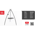 200cm Dreibein-Grill mit Winde & 80cm Grillrost aus Naturstahl