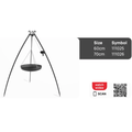200cm Dreibein-Wok mit Winde & 60cm Wok aus Edelstahl