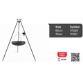 180cm Dreibein-Wok mit Winde & 60cm Wok aus Naturstahl