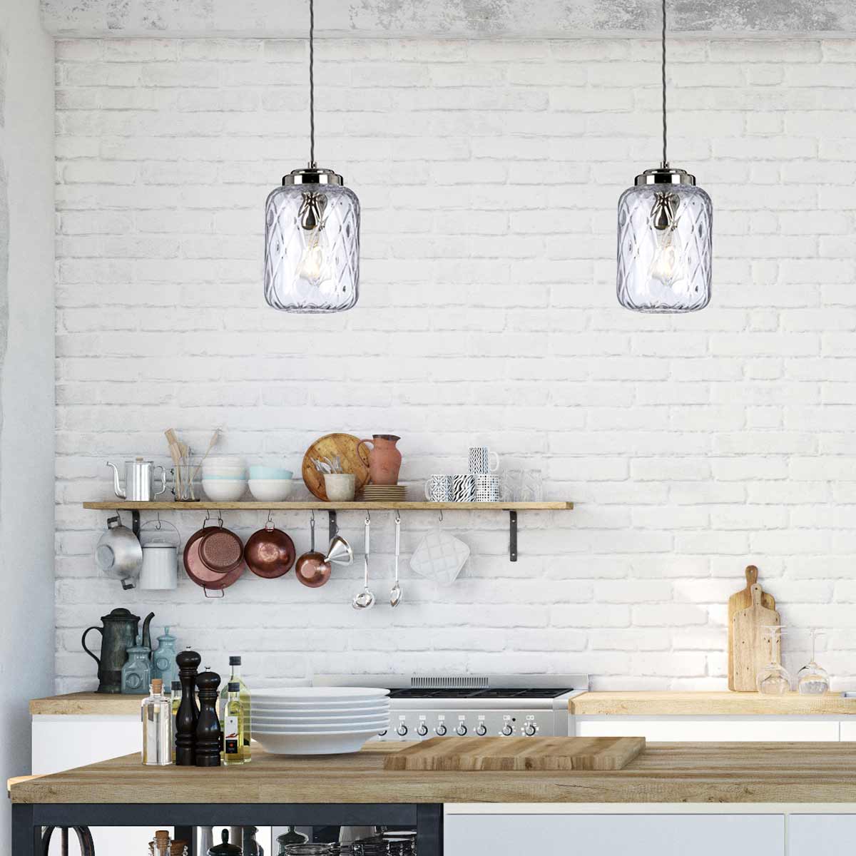 Pendelleuchte Sola (Nickel) 1x - Elstead Lighting
