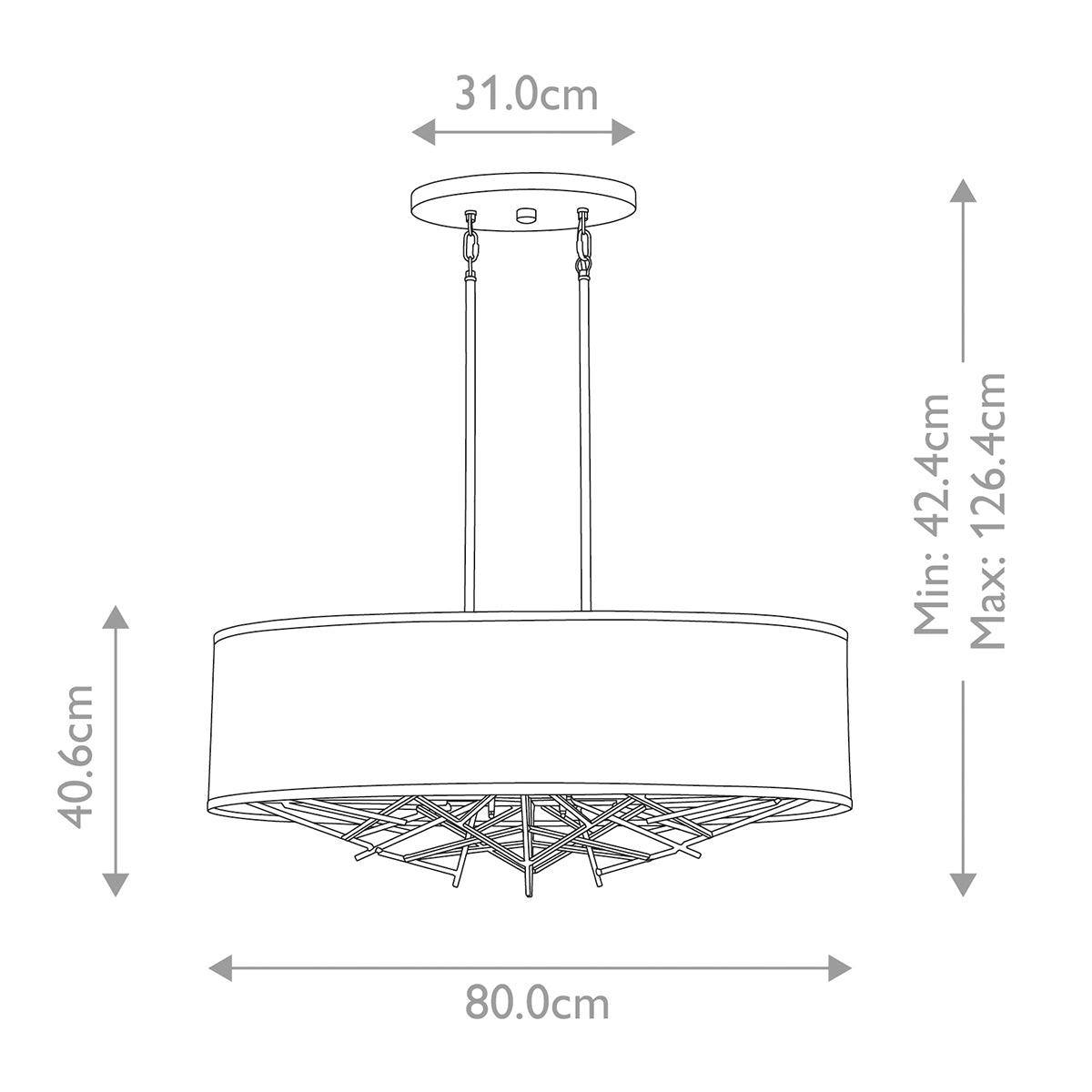 Pendelleuchte Taiko (bronzefarben) 5x - Elstead Lighting