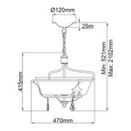Deckenleuchte Windsor (goldfarben) 3x - Elstead Lighting