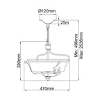 Deckenleuchte Windsor (Graphit) 3x - Elstead Lighting