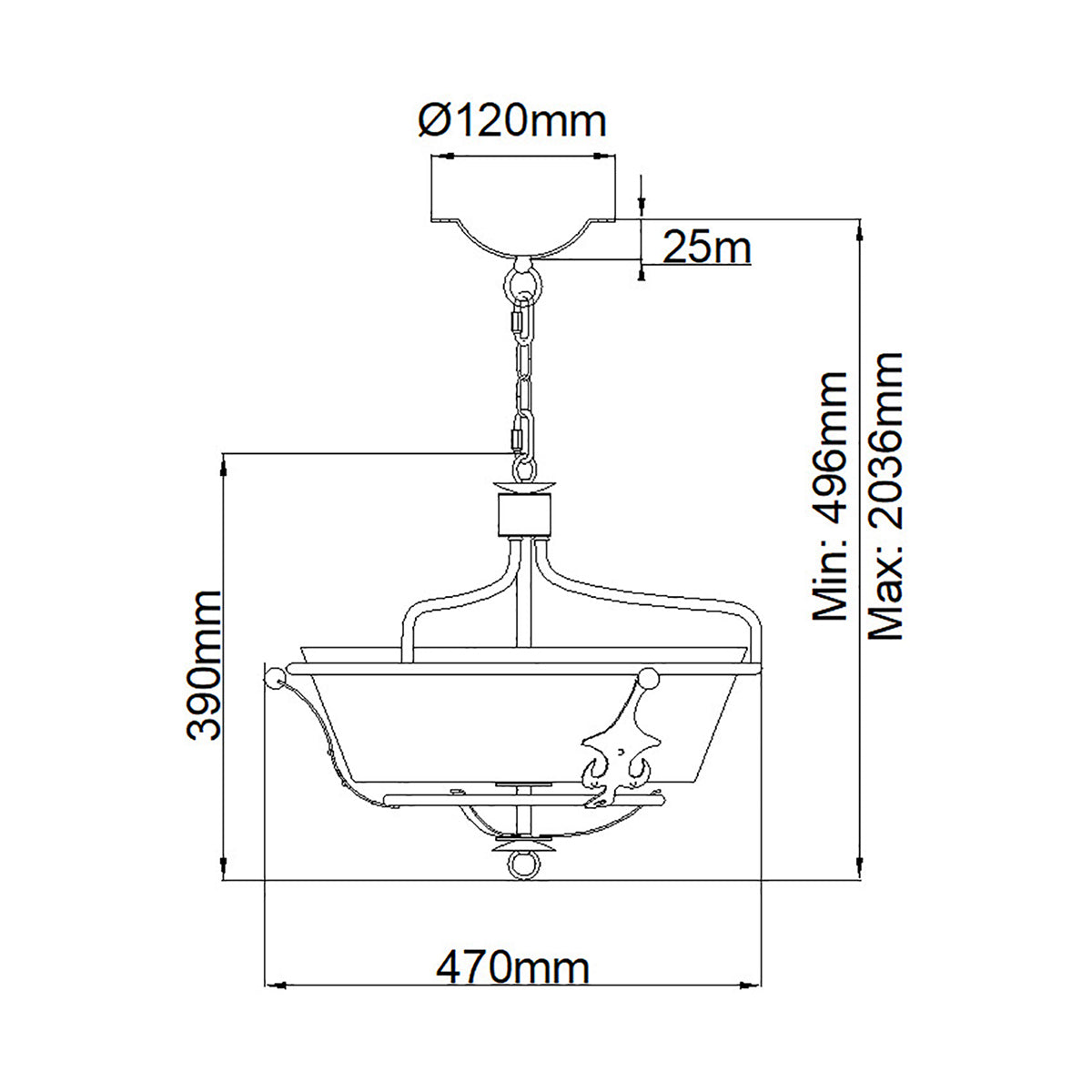 Deckenleuchte Windsor (Graphit) 3x - Elstead Lighting