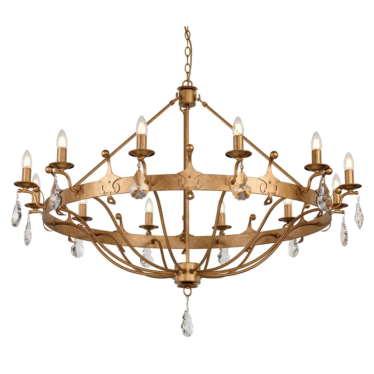 Pendelleuchte Windsor (goldfarben) 12x - Elstead Lighting