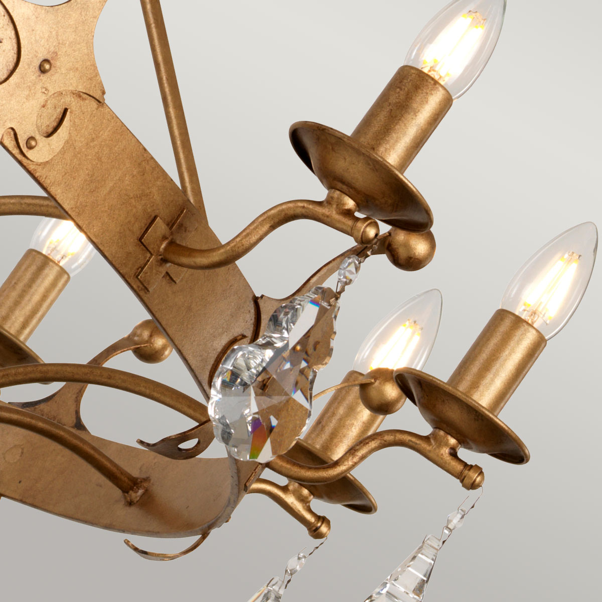 Pendelleuchte Windsor (goldfarben) 12x - Elstead Lighting