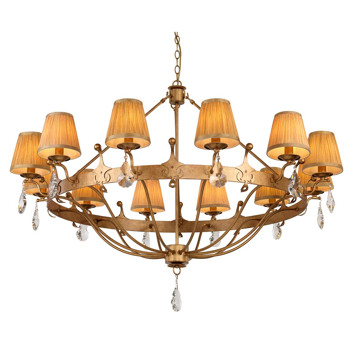 Pendelleuchte Windsor (goldfarben) 12x - Elstead Lighting