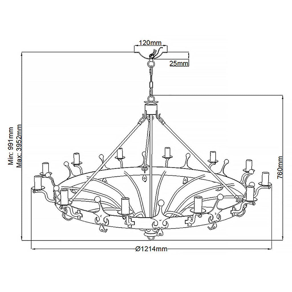 Pendelleuchte Windsor (Graphit) 12x - Elstead Lighting