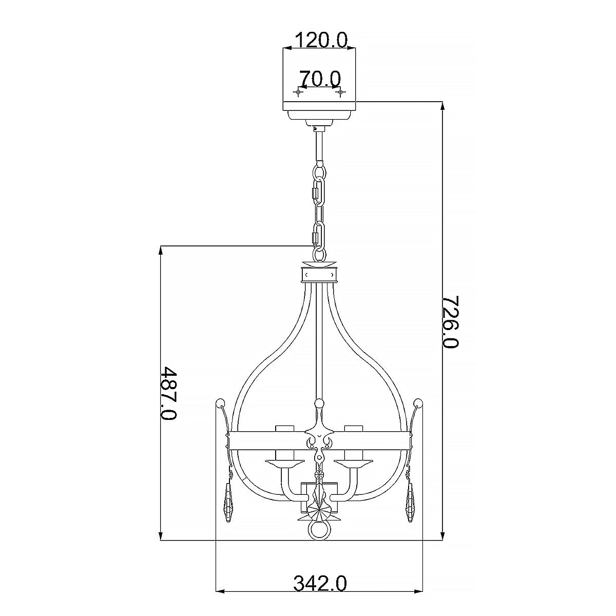 Pendelleuchte Windsor (goldfarben) 4x - Elstead Lighting