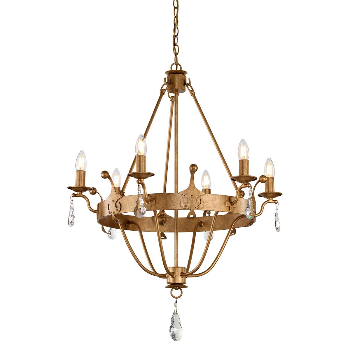 Pendelleuchte Windsor (goldfarben) 6x - Elstead Lighting