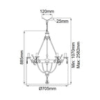 Pendelleuchte Windsor (goldfarben) 6x - Elstead Lighting