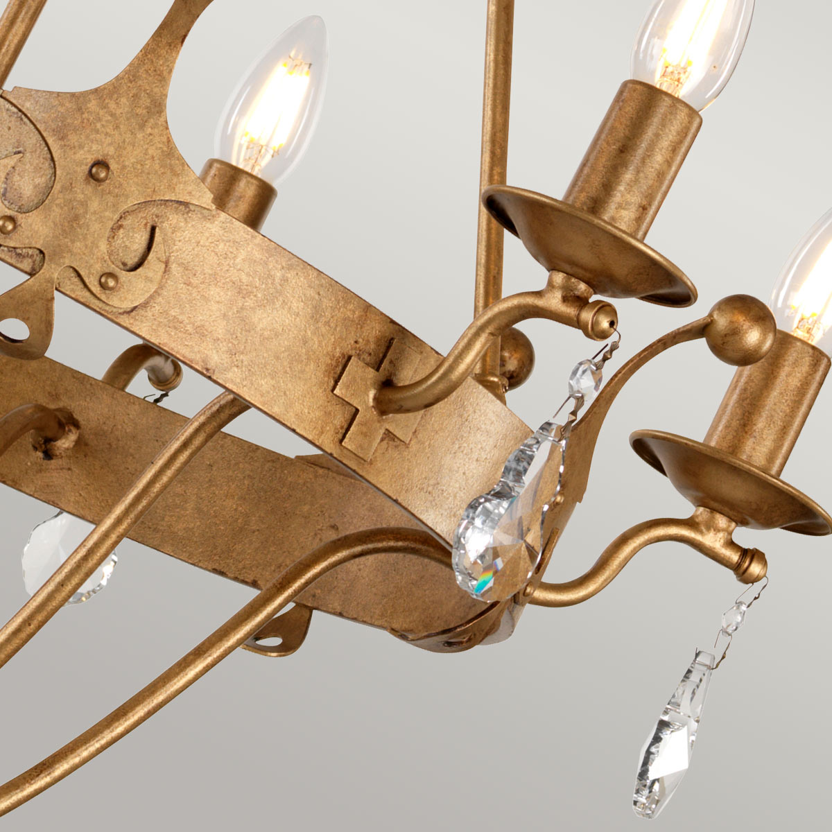 Pendelleuchte Windsor (goldfarben) 6x - Elstead Lighting