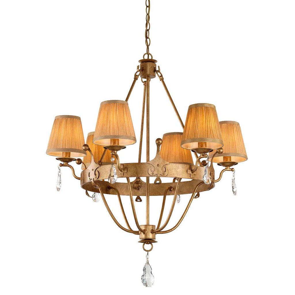 Pendelleuchte Windsor (goldfarben) 6x - Elstead Lighting