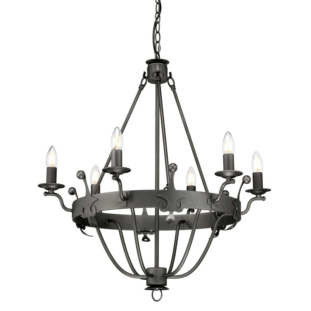 Pendelleuchte Windsor (Graphit) 6x - Elstead Lighting