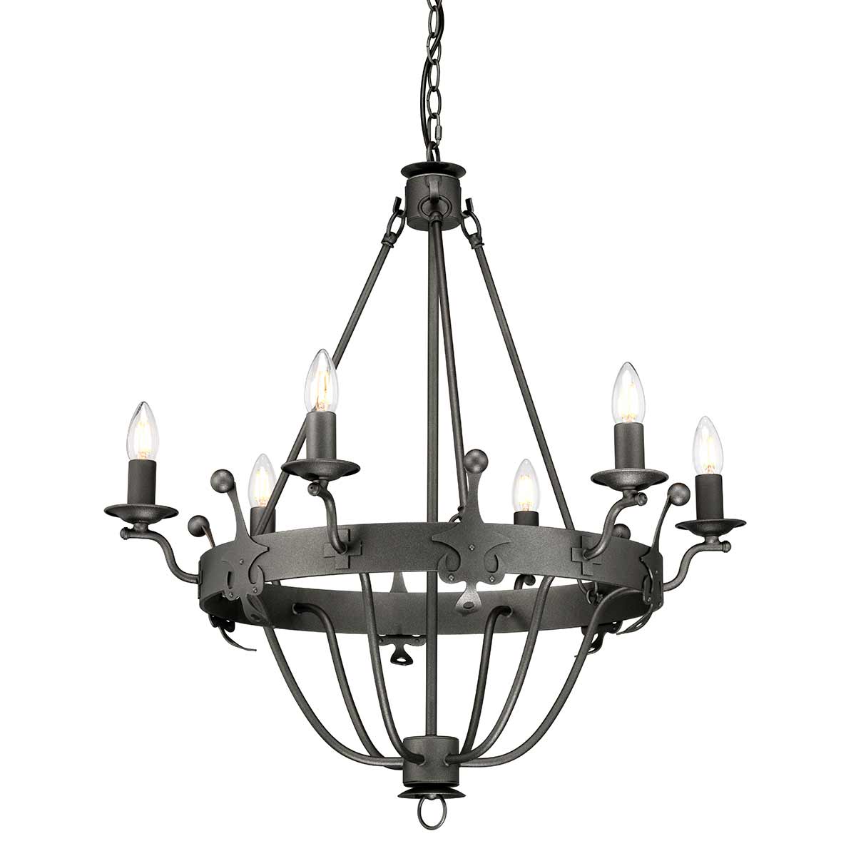 Pendelleuchte Windsor (Graphit) 6x - Elstead Lighting