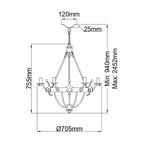 Pendelleuchte Windsor (Graphit) 6x - Elstead Lighting