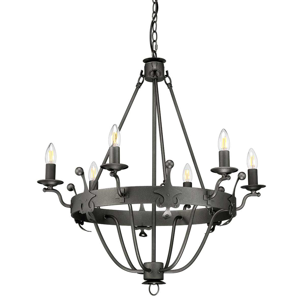 Pendelleuchte Windsor (Graphit) 6x - Elstead Lighting