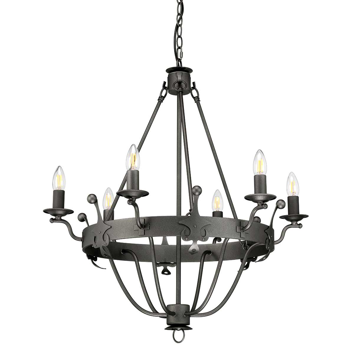 Pendelleuchte Windsor (Graphit) 6x - Elstead Lighting