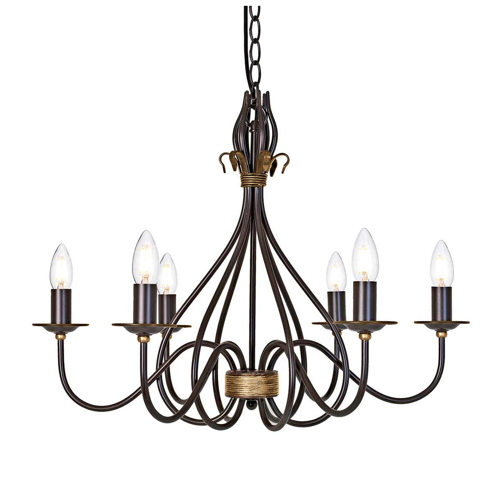 Pendelleuchte Windermere (goldfarben) 6x - Elstead Lighting