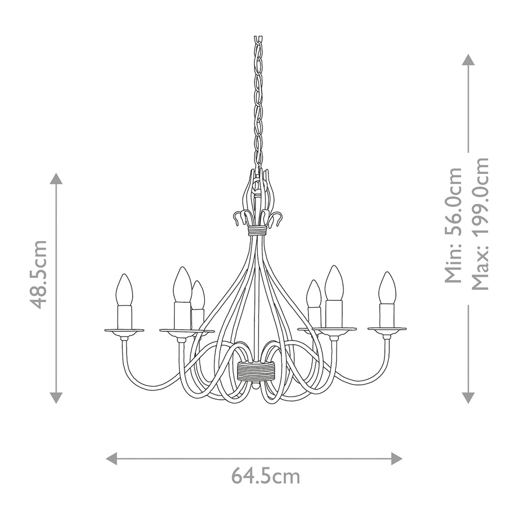 Pendelleuchte Windermere (goldfarben) 6x - Elstead Lighting