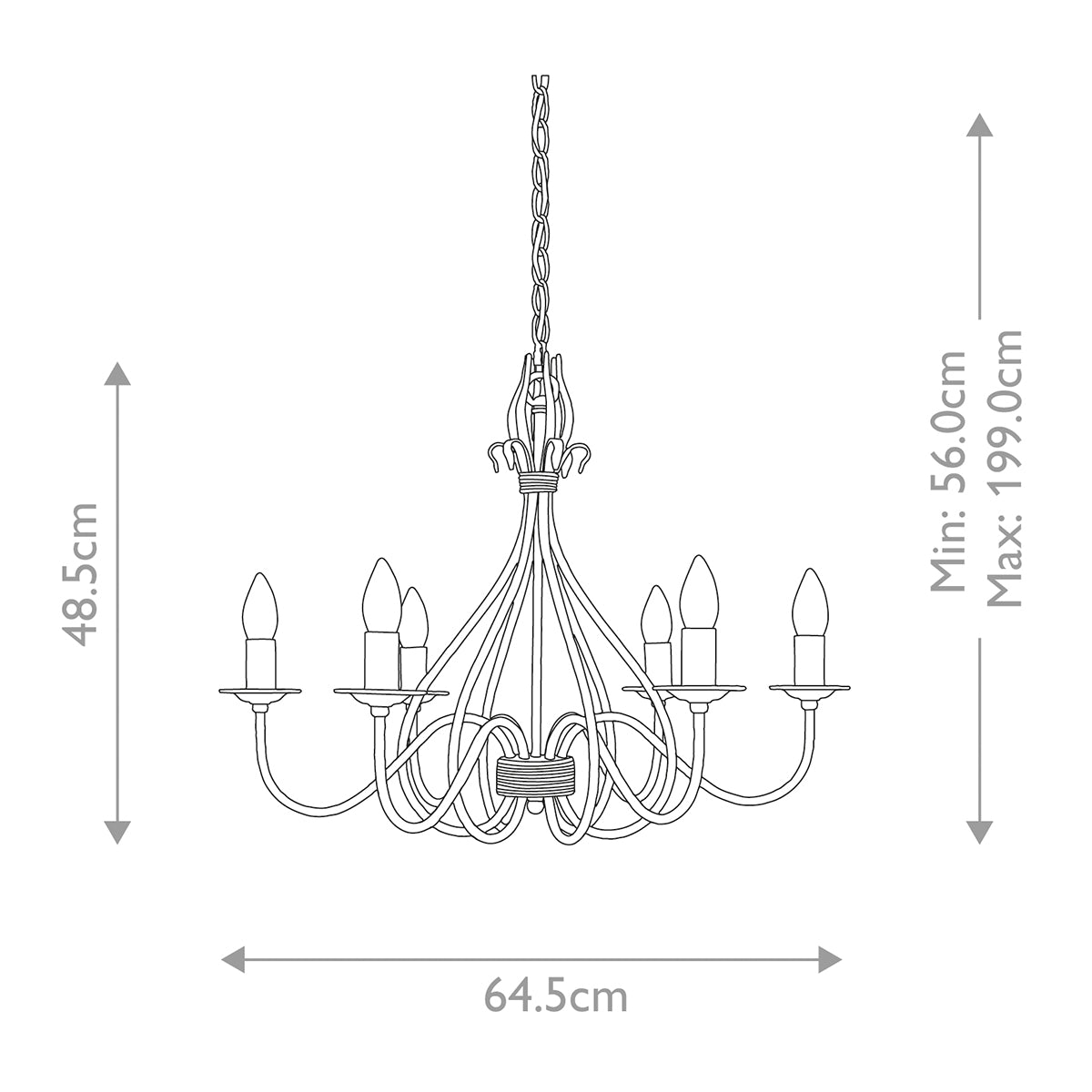 Pendelleuchte Windermere (goldfarben) 6x - Elstead Lighting